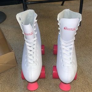 Chicago skates in white and pink size 8!